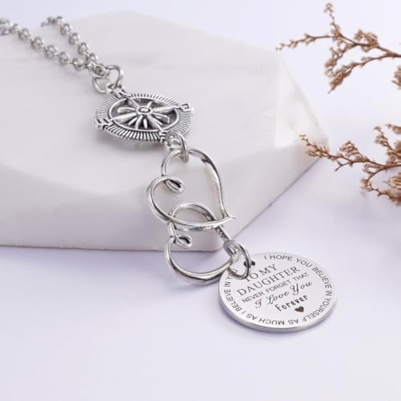 Arabest To My Daughter Compass Car Charm, I Hope You Believe In Yourself As Much As I Believe In You Car Charm, Rear View Mirror Car Charm for Daughter Birthday Graduation - Image 3